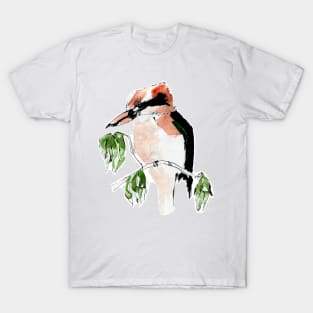 Watercolour Kookaburra amongst the Gum Leaves T-Shirt